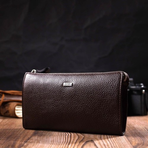 Гаманець Bond Accessories З натуральної шкіри флотар Коричнева (22051)