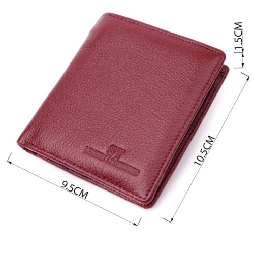 Гаманець ST Leather З натуральної шкіри Бордовий (19467)