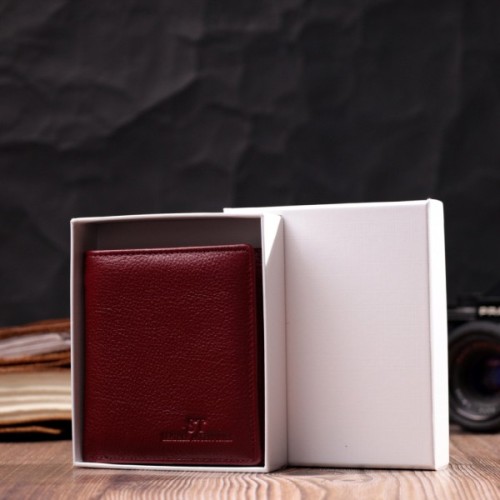 Гаманець ST Leather З натуральної шкіри Бордовий (19467)