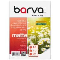 Фотопапір Barva A3, Everyday, Matte, self-adhesive, 105 g/m2, 20c (IP-ALE105-406)