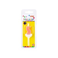 Свічка Maxi двостороння "5" з кольоровим вогнем, розмір 20*8*40 мм (MX622093-5)