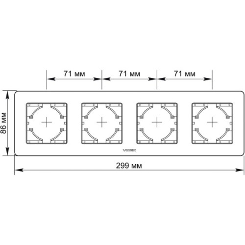 Рамка Videx BINERA чорний алюміній 4 поста (VF-BNFRA4H-B)
