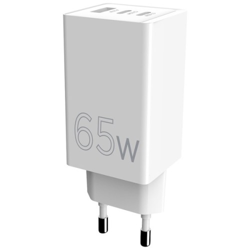 Зарядний пристрій Sigma 2xUSB-C PD65W + 1xUSB QC3.0 GaN X-power PS65-01 white (4827798637715)