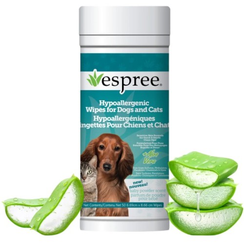 Вологі серветки для тварин Espree Hypo-Allergenic Dog&Cat Aloe Wipes 50 шт (0748406003361)