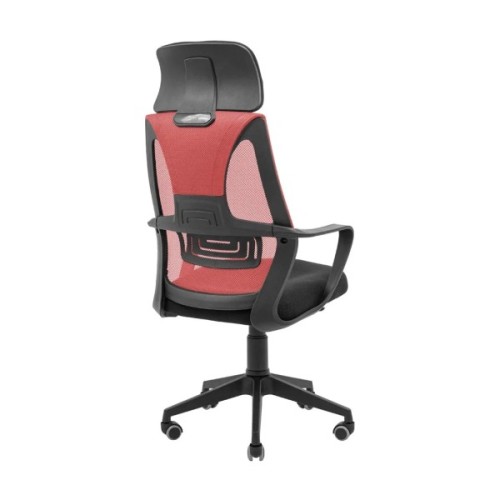 Офісне крісло Richman Профі Пластик Піастра Сітка чорна + червона (ADD0003191)