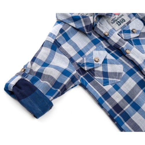 Сорочка дитяча Aziz у клітинку (19088-68B-blue)