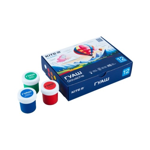 Гуашеві фарби Kite Classic 12 кольорів х 20 мл (K-063)