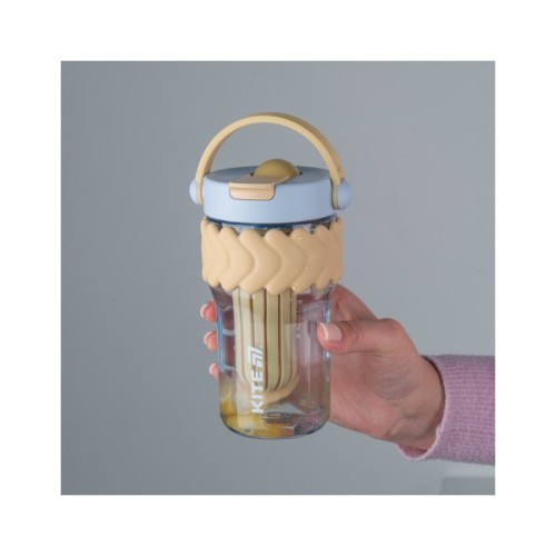 Пляшка для води Kite 700 мл бежево-блакитний (K25-1230-1)