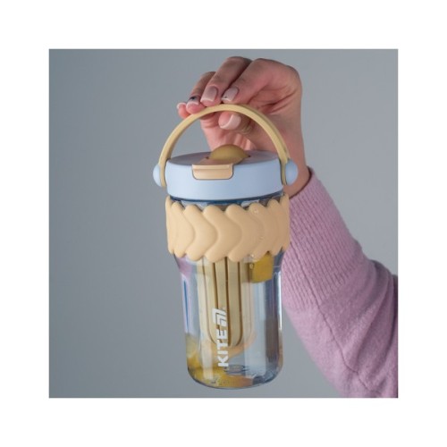 Пляшка для води Kite 700 мл бежево-блакитний (K25-1230-1)