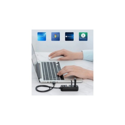 Концентратор Vention USB 2.0 to 4xUSB 2.0 0.15m black (VAS-J43-B015)