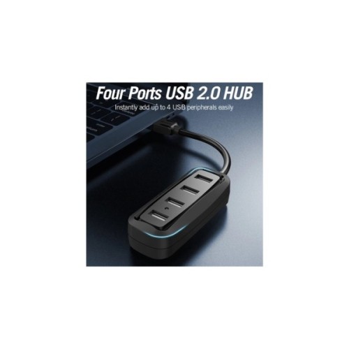 Концентратор Vention USB 2.0 to 4xUSB 2.0 0.15m black (VAS-J43-B015)