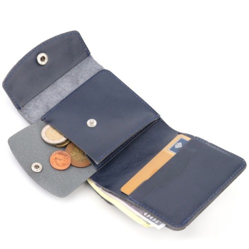 Портмоне Shvigel З натуральної шкіри Синє (16622)