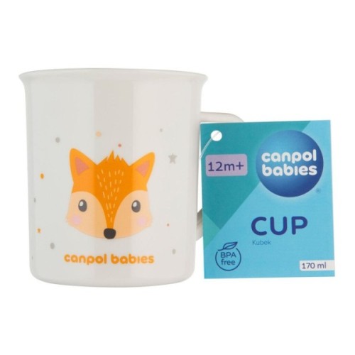 Набір дитячого посуду Canpol babies CUTE ANIMALS кружка пластикова, помаранчева (4/413_ora)