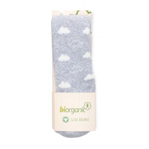 Колготки дитячі Bibaby махрові з хмаринками (68379-68-graywhite)