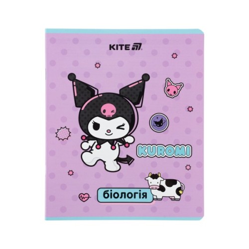 Зошит Kite предметний Kuromi 48 аркуші, клітинка, біологія (HK25-240-7)
