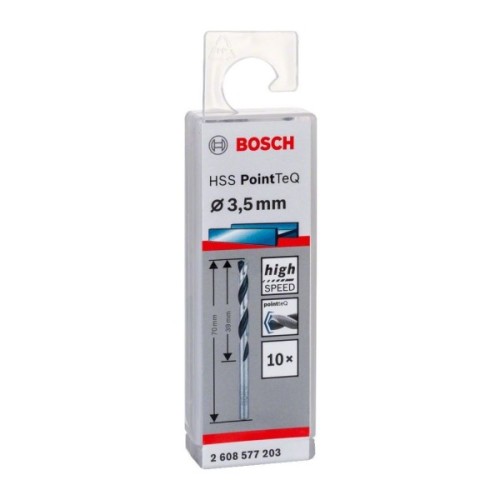 Свердло Bosch по металу HSS-PointTeQ, 3.5х39х70мм, 10шт (2.608.577.203)