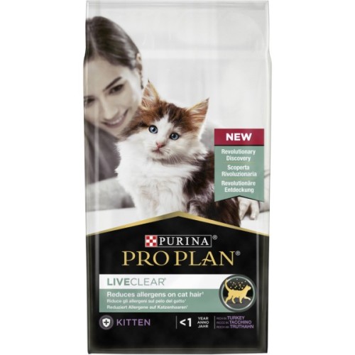 Сухий корм для кішок Purina Pro Plan LiveClear для зменшення алергенів на шерсті з індичкою 1.4 к (7613287232526)
