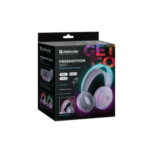 Навушники Defender FreeMotion B651 Bluetooth RGB White (63651)