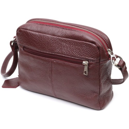 Сумка Grande Pelle Крос-боді з натуральної шкіри Бордова (11653)