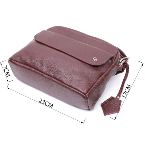 Сумка Grande Pelle Крос-боді з натуральної шкіри Бордова (11653)