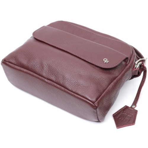 Сумка Grande Pelle Крос-боді з натуральної шкіри Бордова (11653)