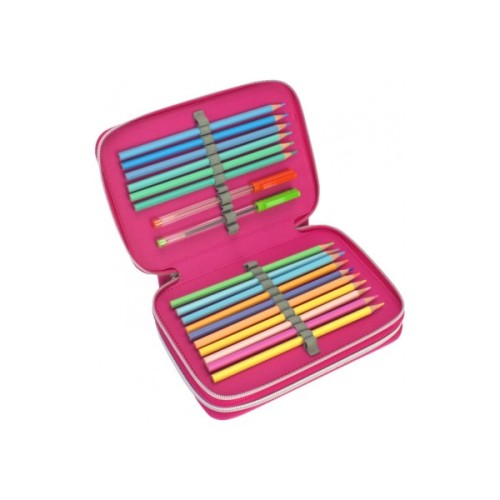 Пенал Cool For School 2 відділення з відворотами Рожевий (CF87274)