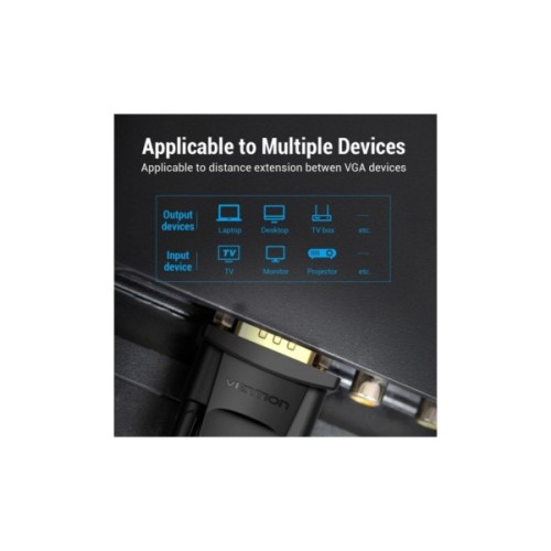 Кабель мультимедійний VGA M to VGA F 5.0m black Vention (DAGBJ)