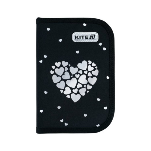 Пенал Kite Black&Silver 622, , без наповнення, 1 відділення, 2 відвороти (K26-622-5)