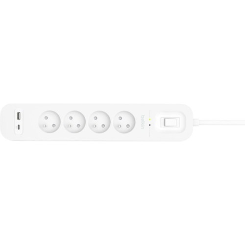 Мережевий фільтр живлення Belkin 4хТипE, 16А, USB-A/USB-C 18Вт, 2м (SRB001CA2M)