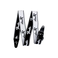 Ремінь для гітари Fender Strap 2" Weighless Running Logo Black/White (229406)