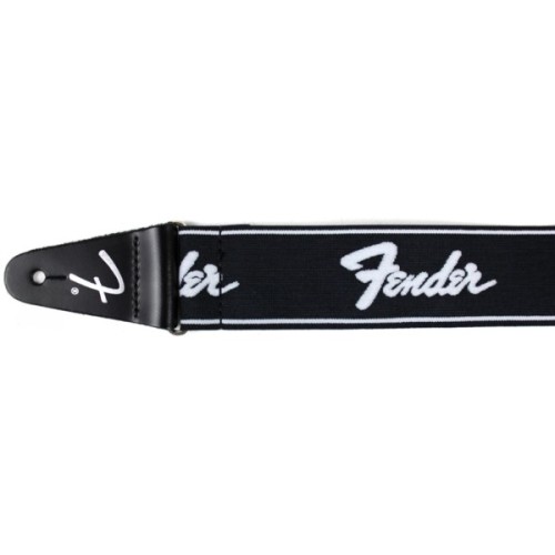 Ремінь для гітари Fender Strap 2" Weighless Running Logo Black/White (229406)