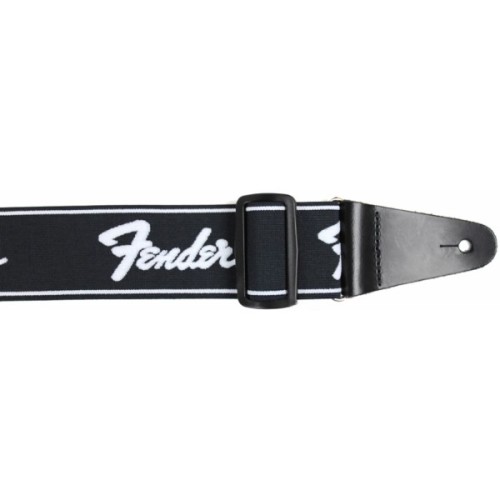 Ремінь для гітари Fender Strap 2" Weighless Running Logo Black/White (229406)