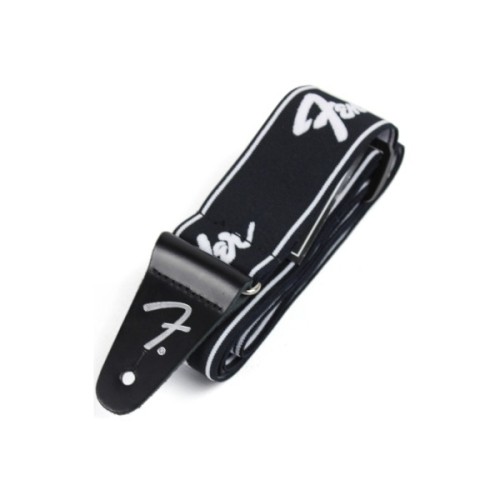Ремінь для гітари Fender Strap 2" Weighless Running Logo Black/White (229406)