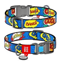 Нашийник для тварин WAUDOG Nylon "ВАУ" пластиковий фастекс XXL (284-0087)