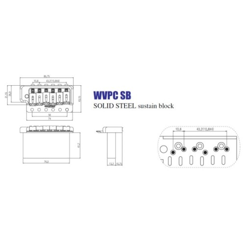 Бридж для гітари Paxphil WVPСSB Chrome
