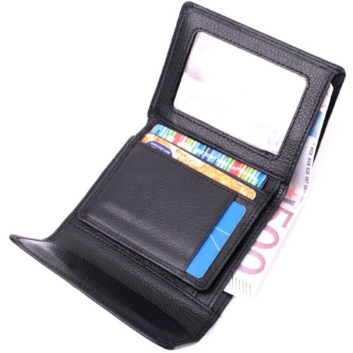 Гаманець ST Leather З натуральної шкіри Чорний (19494)