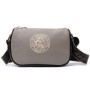 Сумка Vintage Жіноча з вишивкою на лицьовій стороні з натуральної шкіри Сіра (22626)