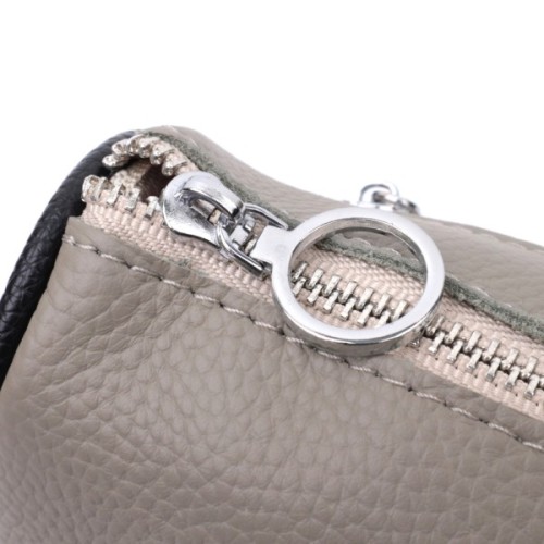 Сумка Vintage Жіноча з вишивкою на лицьовій стороні з натуральної шкіри Сіра (22626)