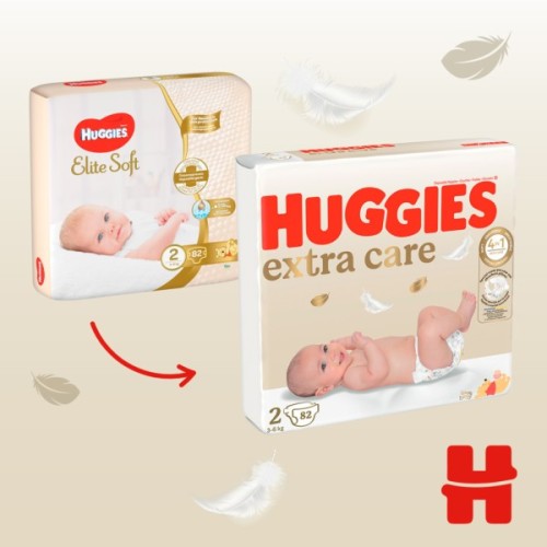 Підгузки Huggies Extra Care 2 (3-6 кг), 82 шт (5029053578088)
