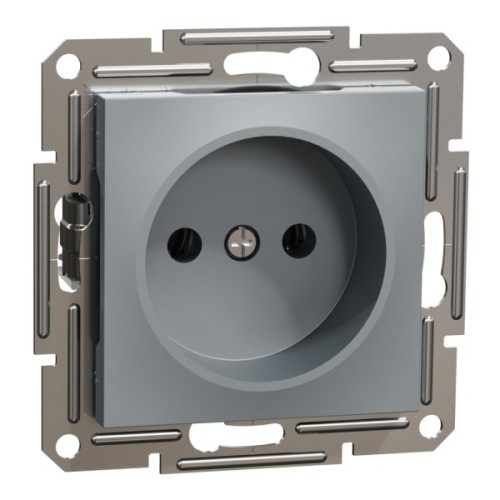 Розетка Schneider Electric ASFORA без заземлення сталь (EPH3000162)