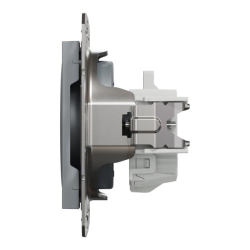 Розетка Schneider Electric ASFORA без заземлення сталь (EPH3000162)