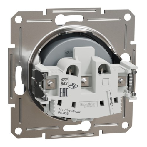 Розетка Schneider Electric ASFORA без заземлення сталь (EPH3000162)