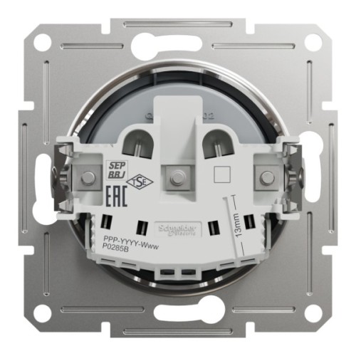 Розетка Schneider Electric ASFORA без заземлення сталь (EPH3000162)