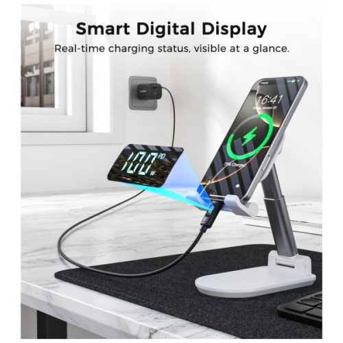 Дата кабель USB-C to USB-C 1.2m PD100W digital display silicone Choetech (XCC-1064)