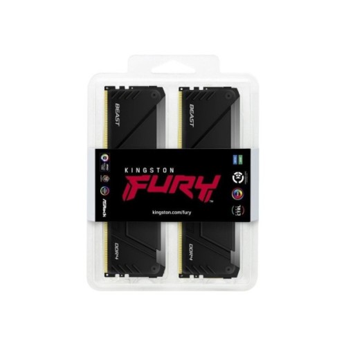 Модуль пам'яті для комп'ютера DDR4 64GB (2x32GB) 3200 MHz Beast RGB Black Kingston Fury (ex.HyperX) (KF432C16BB2AK2/64)
