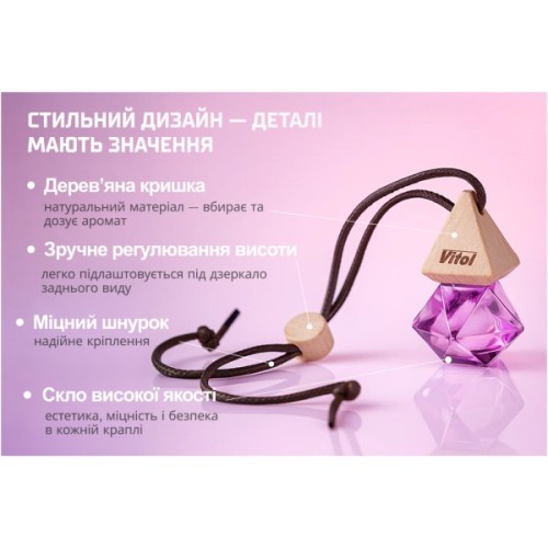 Ароматизатор для автомобіля VITOL Air White Musk 8мл (VBA05)
