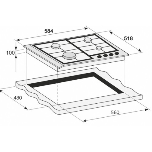 Варочна поверхня PRIME Technics PGH 50043 FGBC