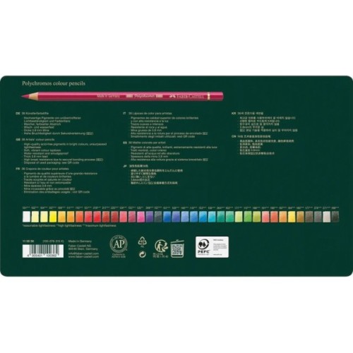 Олівці кольорові Faber-Castell POLYCHROMOS 36 кольорів в металевій коробці, 110036 (15442)