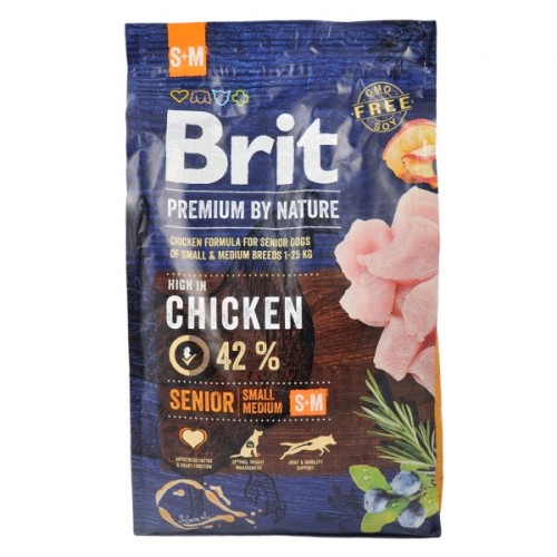 Сухий корм для собак Brit Premium Dog Senior S+M 3 кг (8595602526390)