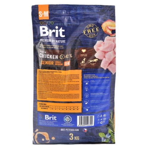 Сухий корм для собак Brit Premium Dog Senior S+M 3 кг (8595602526390)